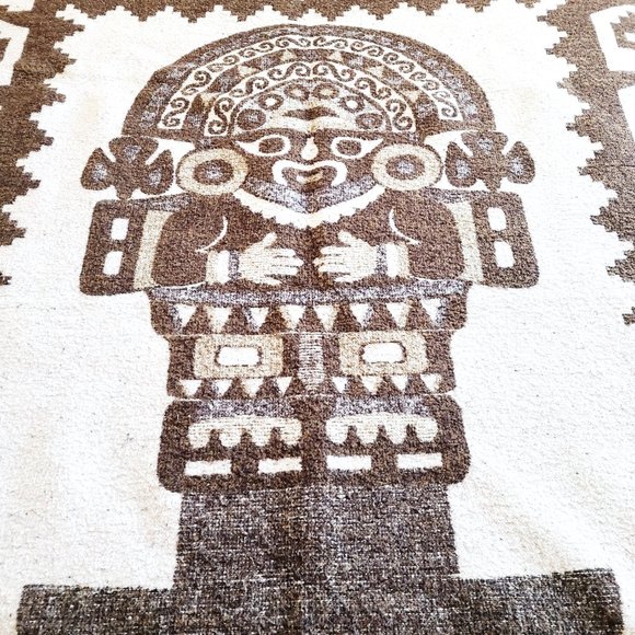 Vintage Huancatex 100% Lana wool Aztec design blanket. - Picture 2 of 10